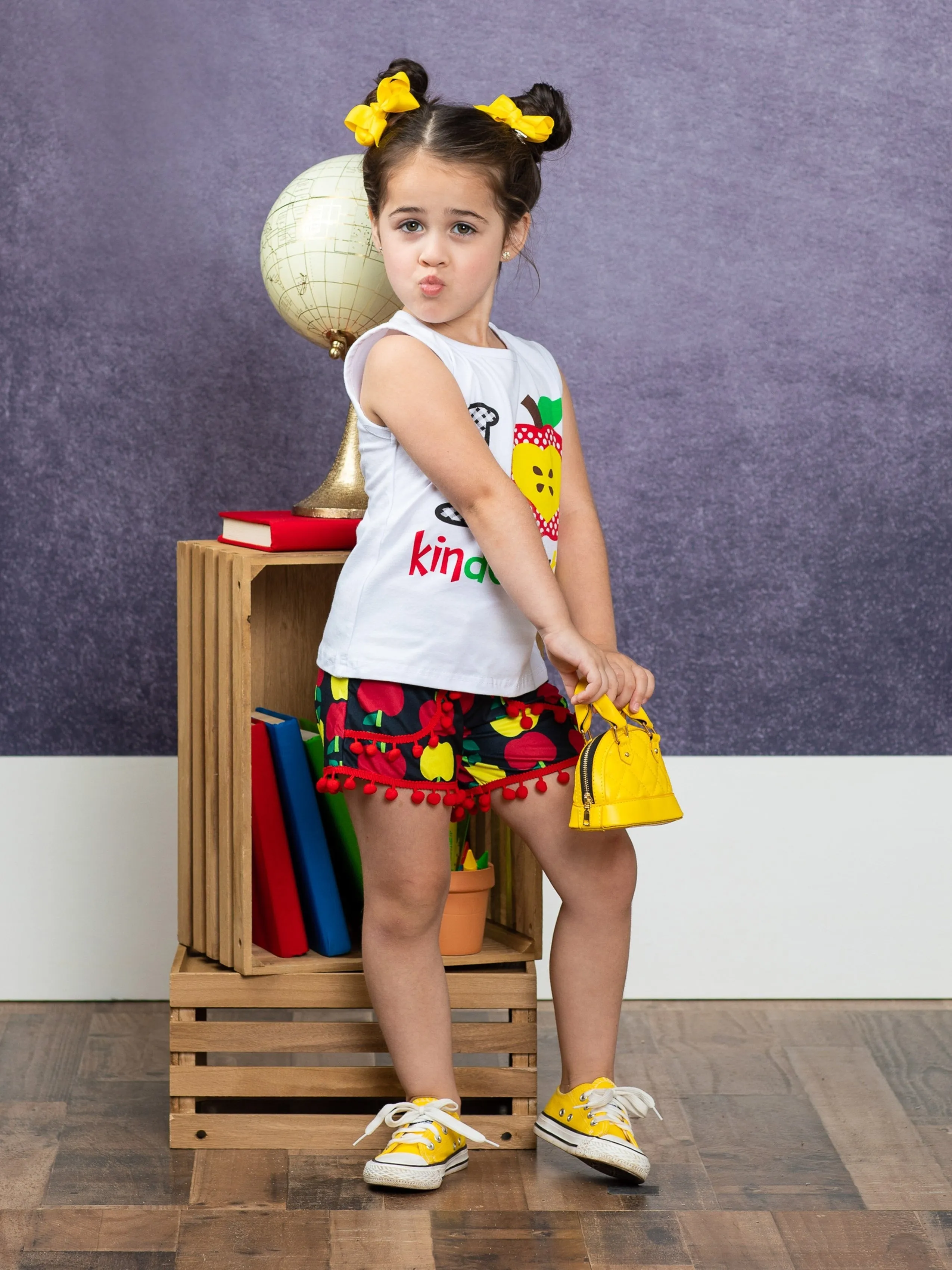 I Love Kindergarten Pom Pom Short Set