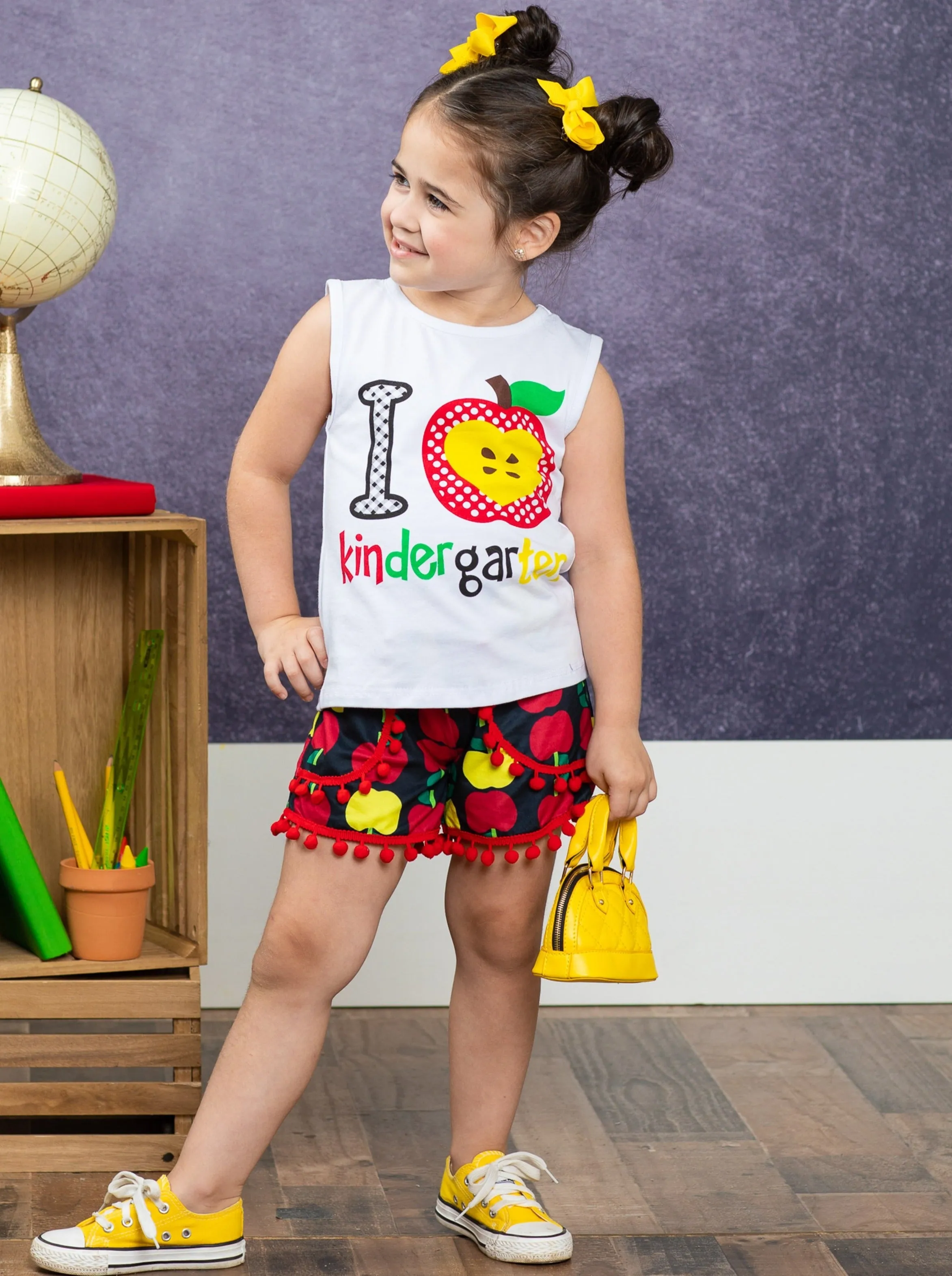 I Love Kindergarten Pom Pom Short Set