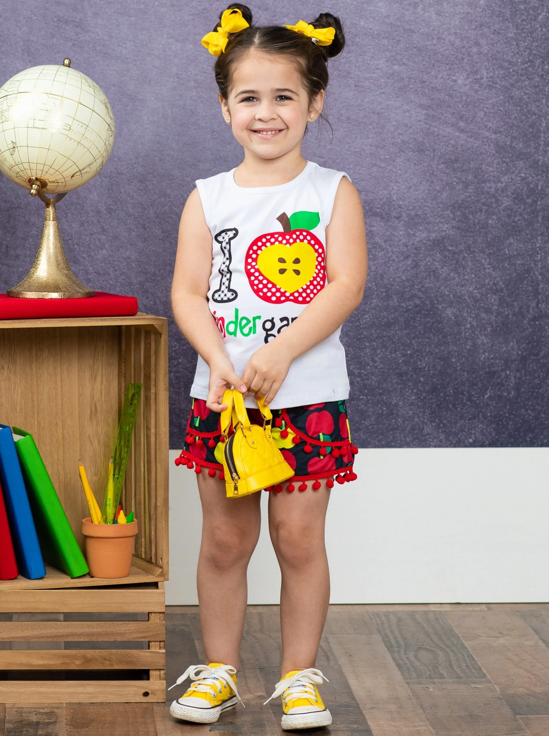 I Love Kindergarten Pom Pom Short Set