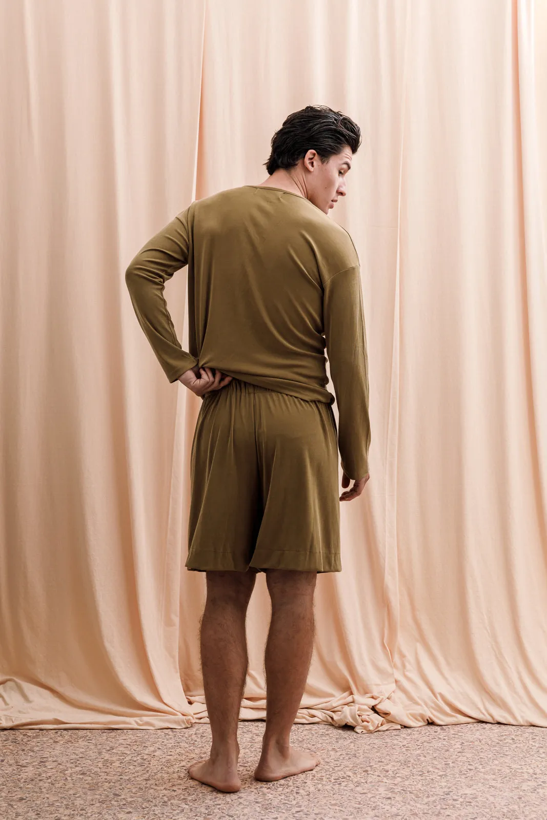 Iberis Ribbed Boxer Shorts Dijon