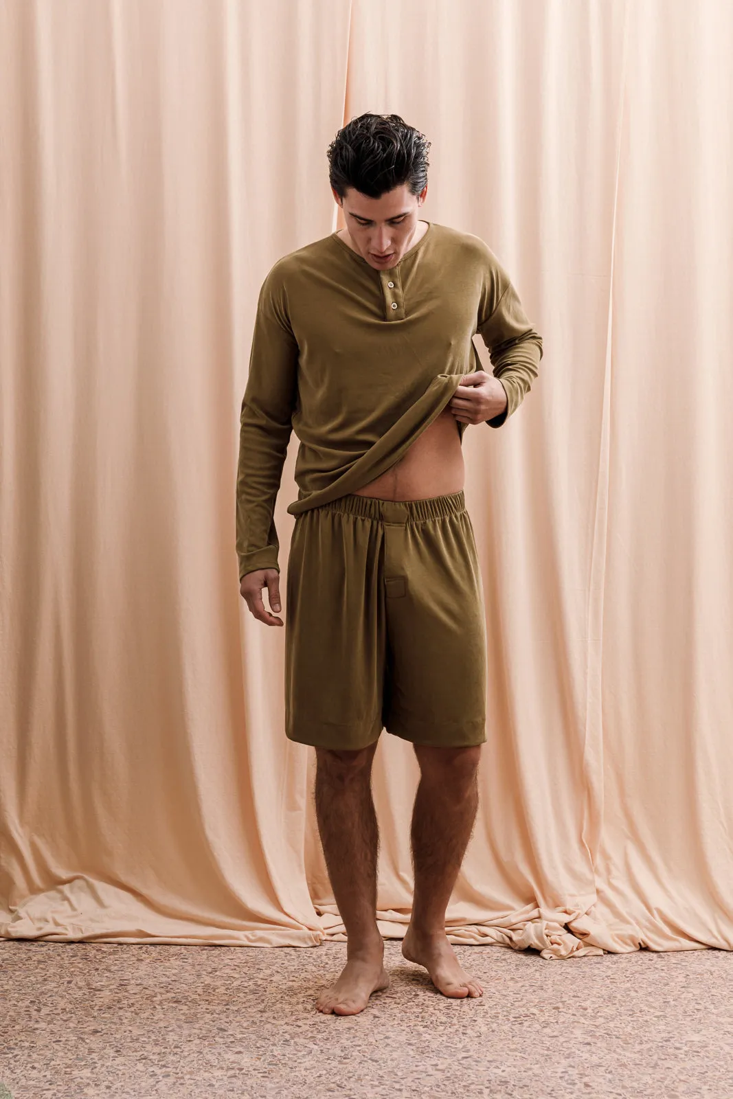Iberis Ribbed Boxer Shorts Dijon