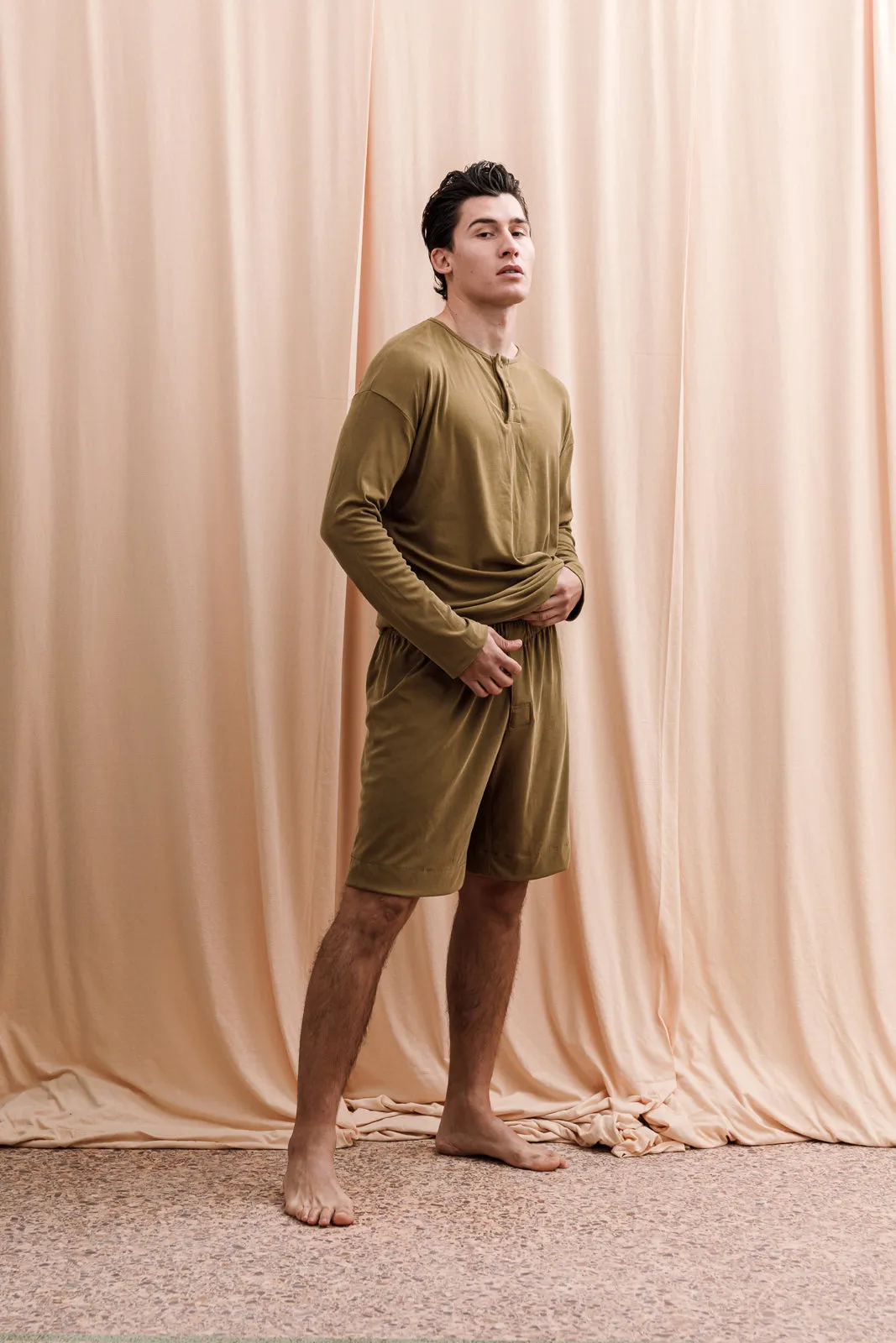 Iberis Ribbed Boxer Shorts Dijon