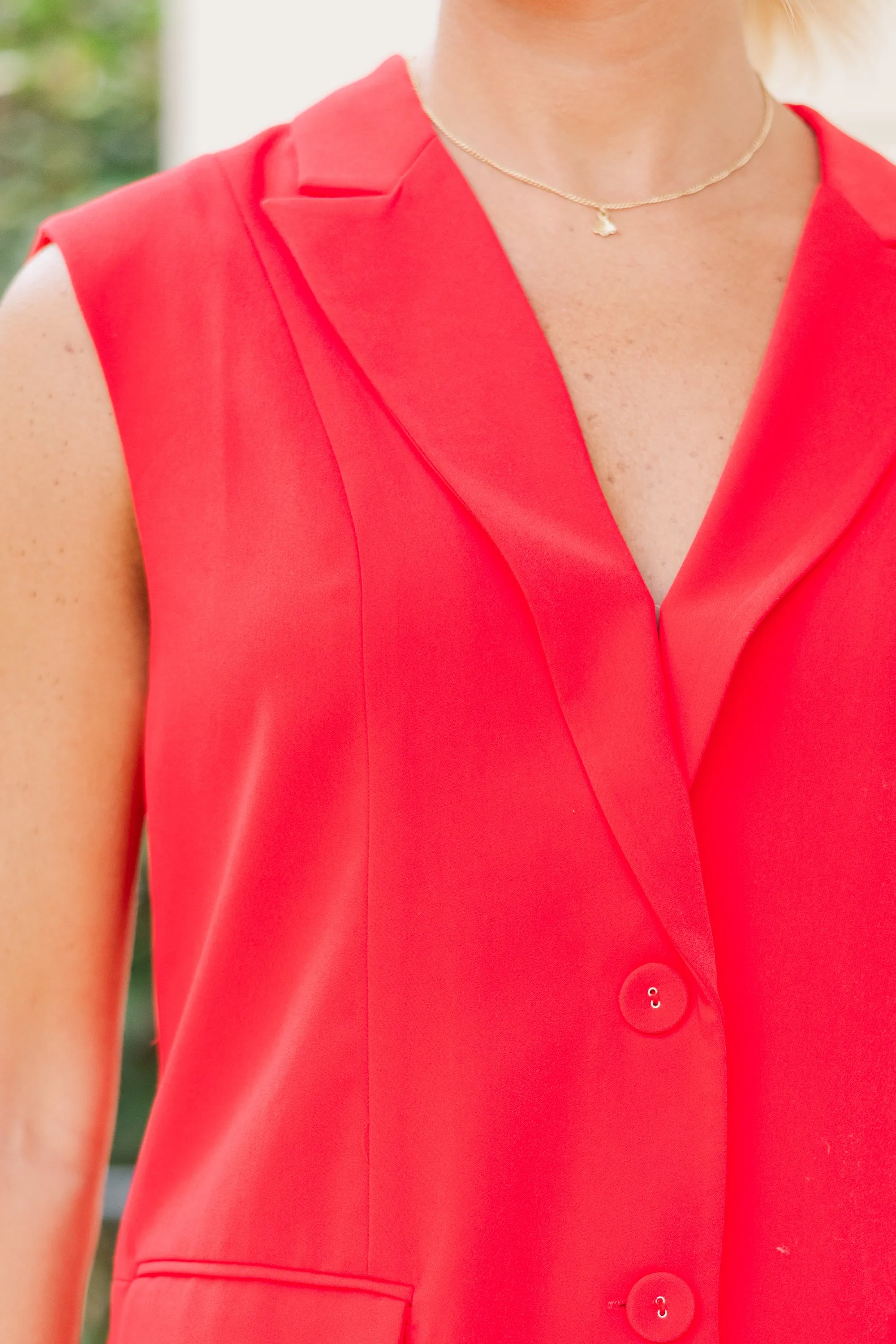 In This Moment Red Sleeveless Blazer