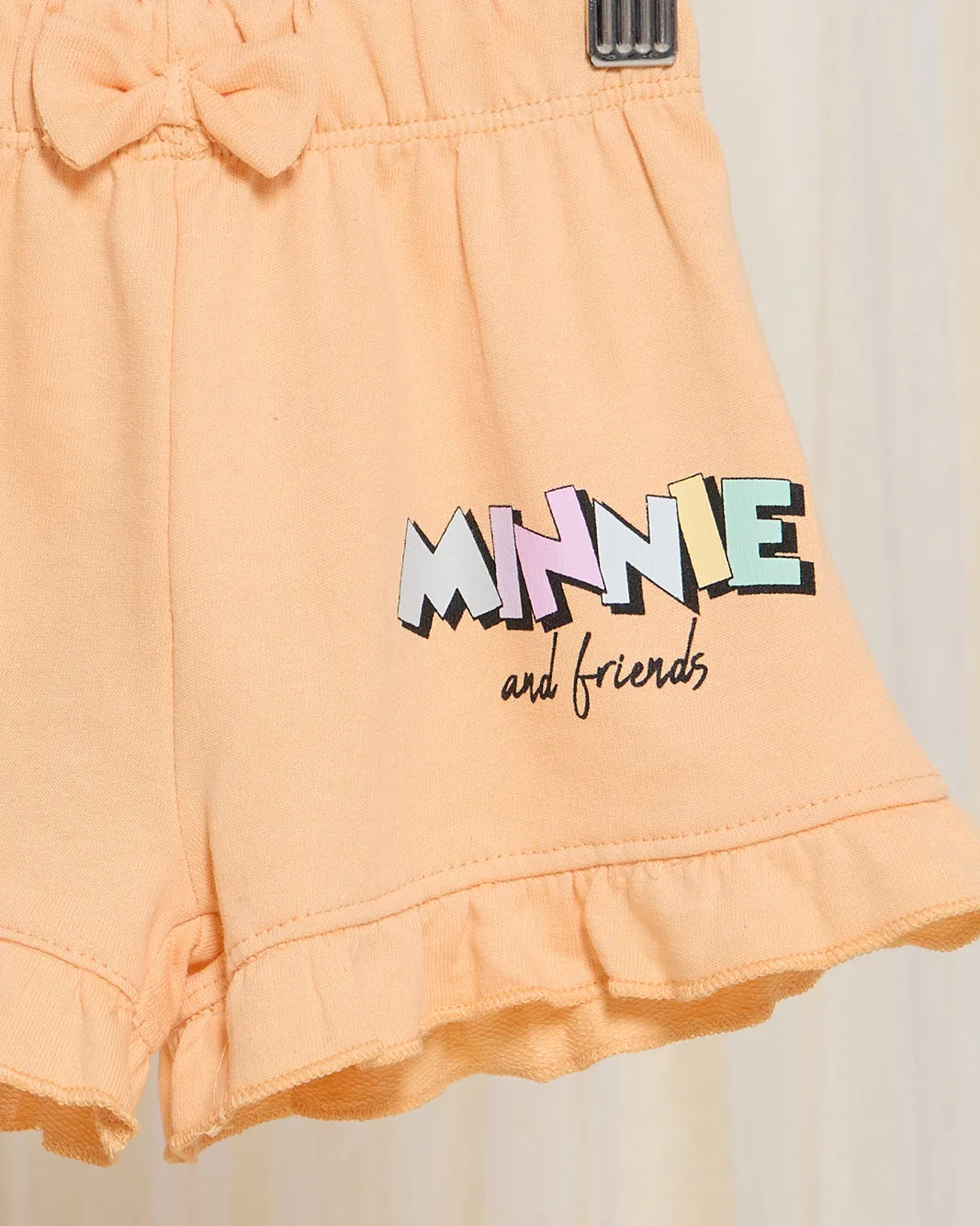 Infant Girls Orange Minnie And Friends Shorts With Frill