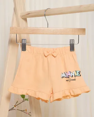 Infant Girls Orange Minnie And Friends Shorts With Frill