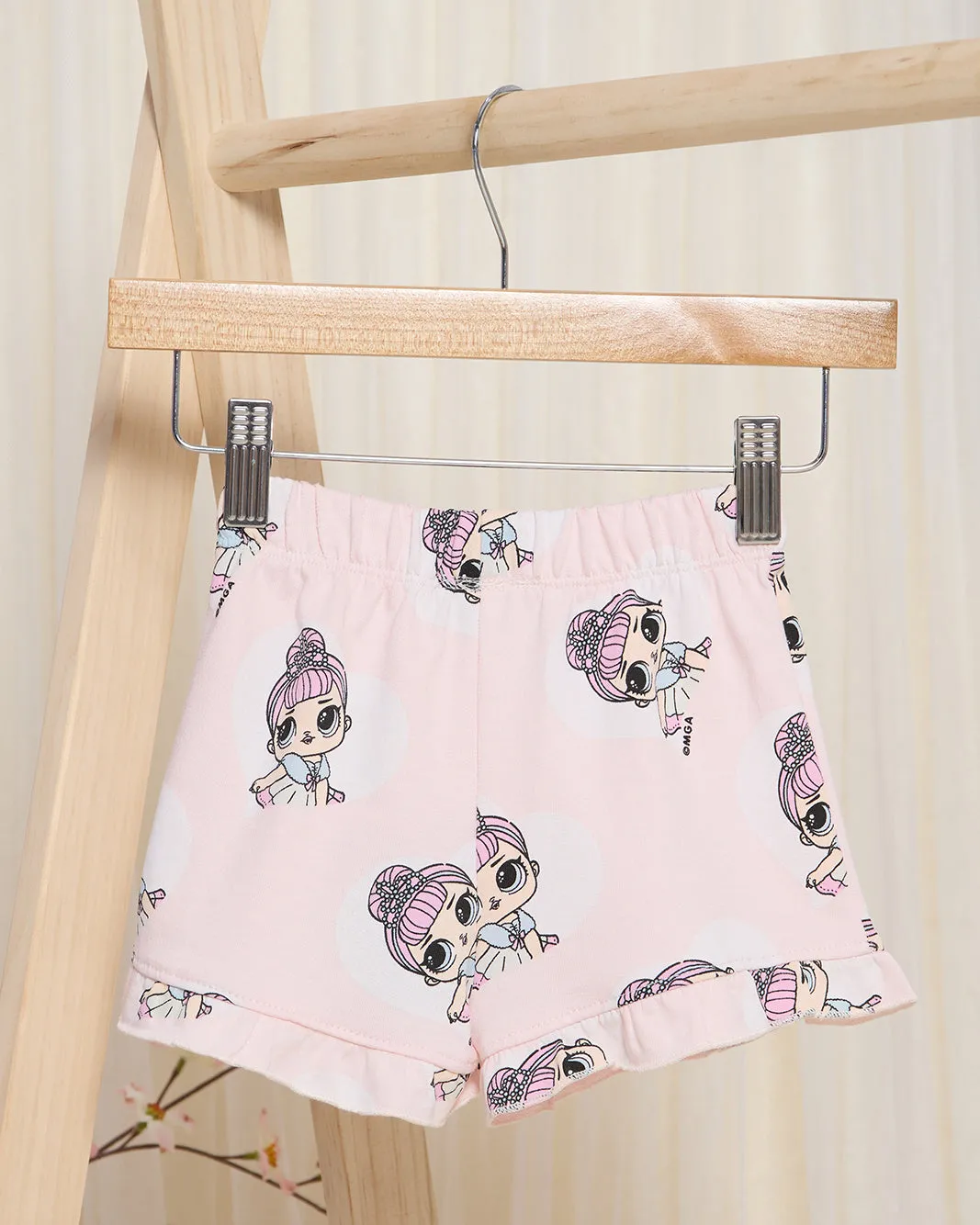 Infant Girls Pink Lol Printed Shorts