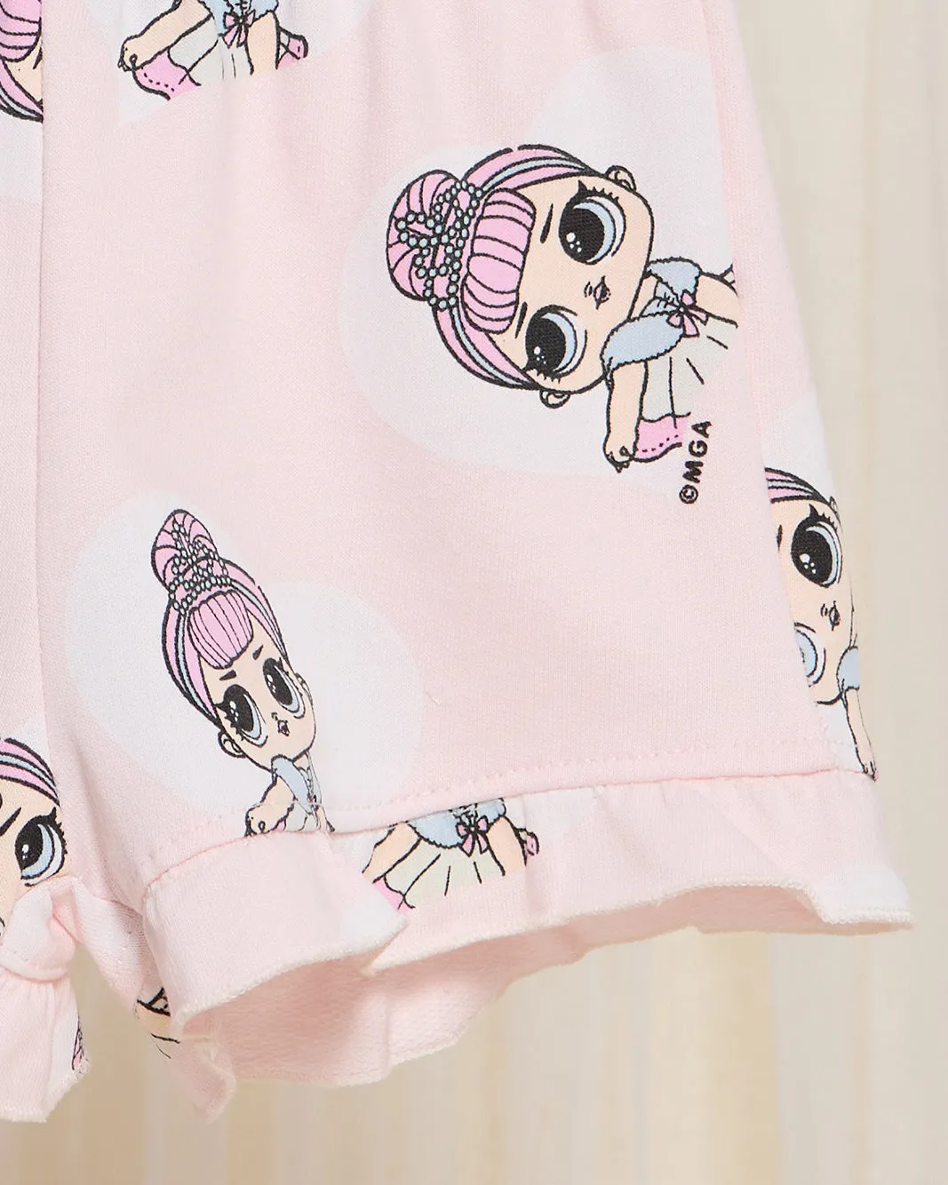 Infant Girls Pink Lol Printed Shorts