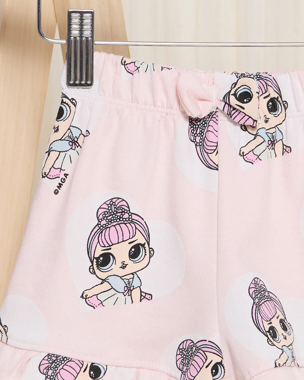 Infant Girls Pink Lol Printed Shorts