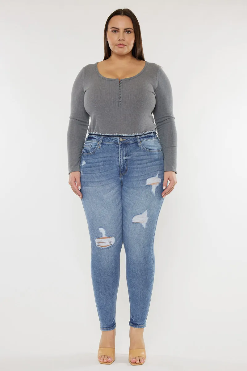 Ivory High Rise Super Skinny Jeans (Plus Size)