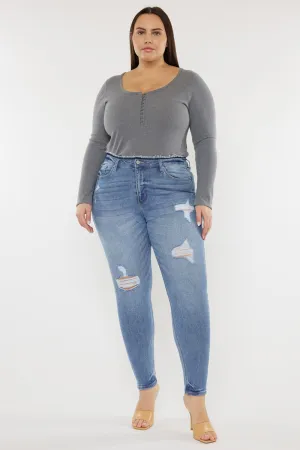 Ivory High Rise Super Skinny Jeans (Plus Size)
