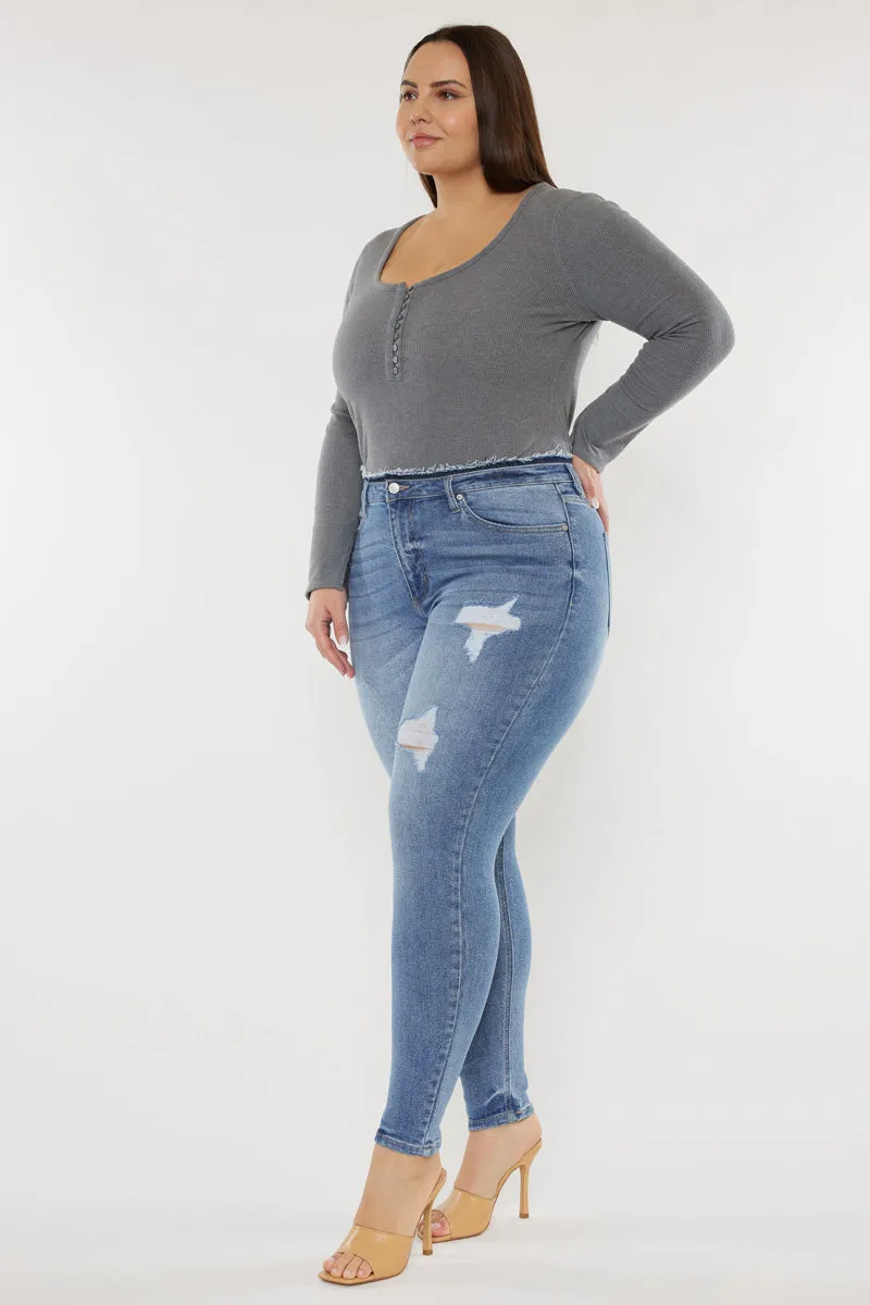 Ivory High Rise Super Skinny Jeans (Plus Size)
