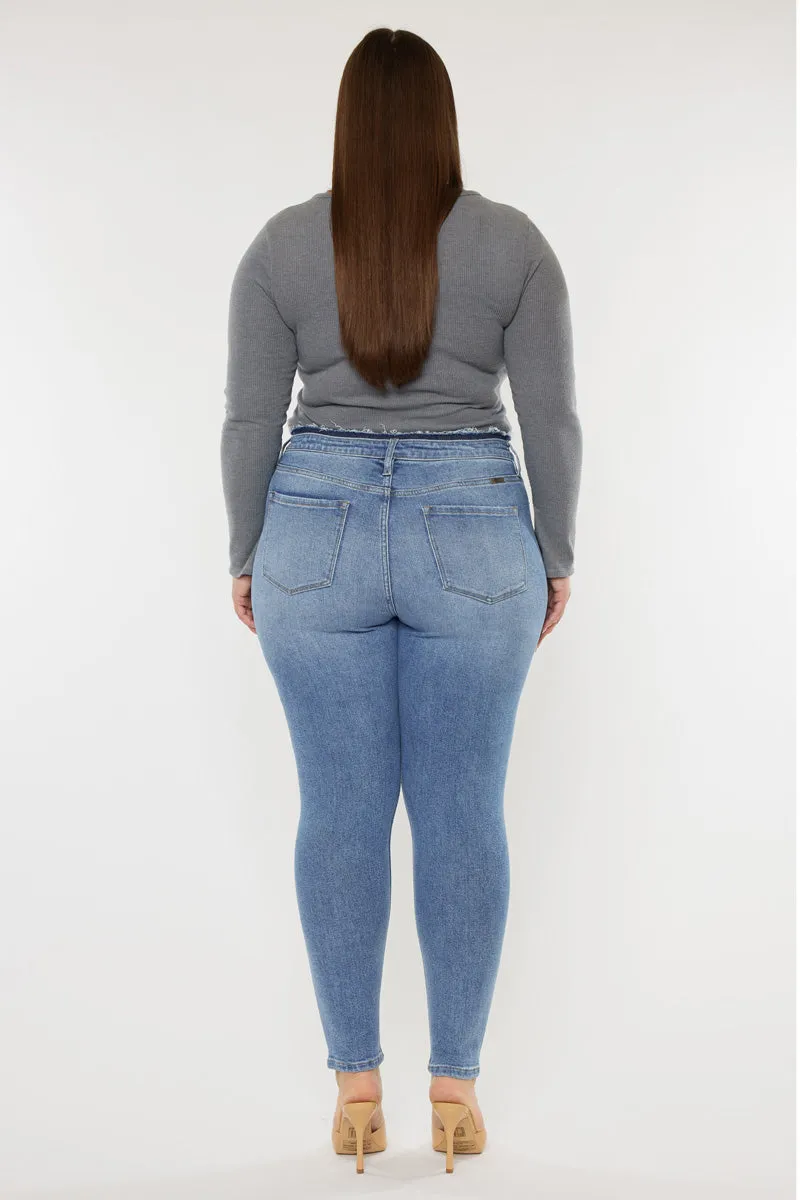 Ivory High Rise Super Skinny Jeans (Plus Size)