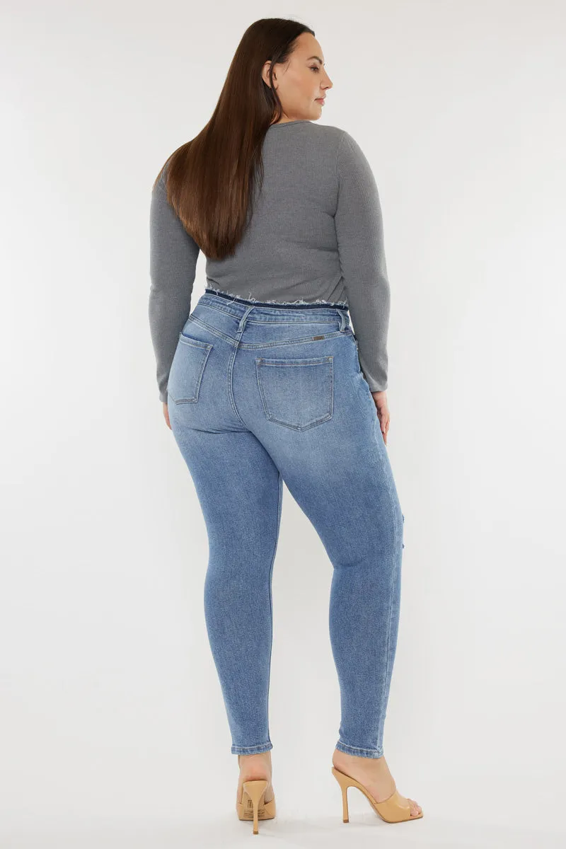 Ivory High Rise Super Skinny Jeans (Plus Size)