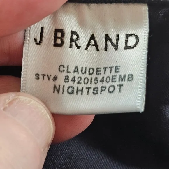 J BRAND CLAUDETTE Photo Ready Nightspot Black Beaded Midrise Skinny Jeans in 25