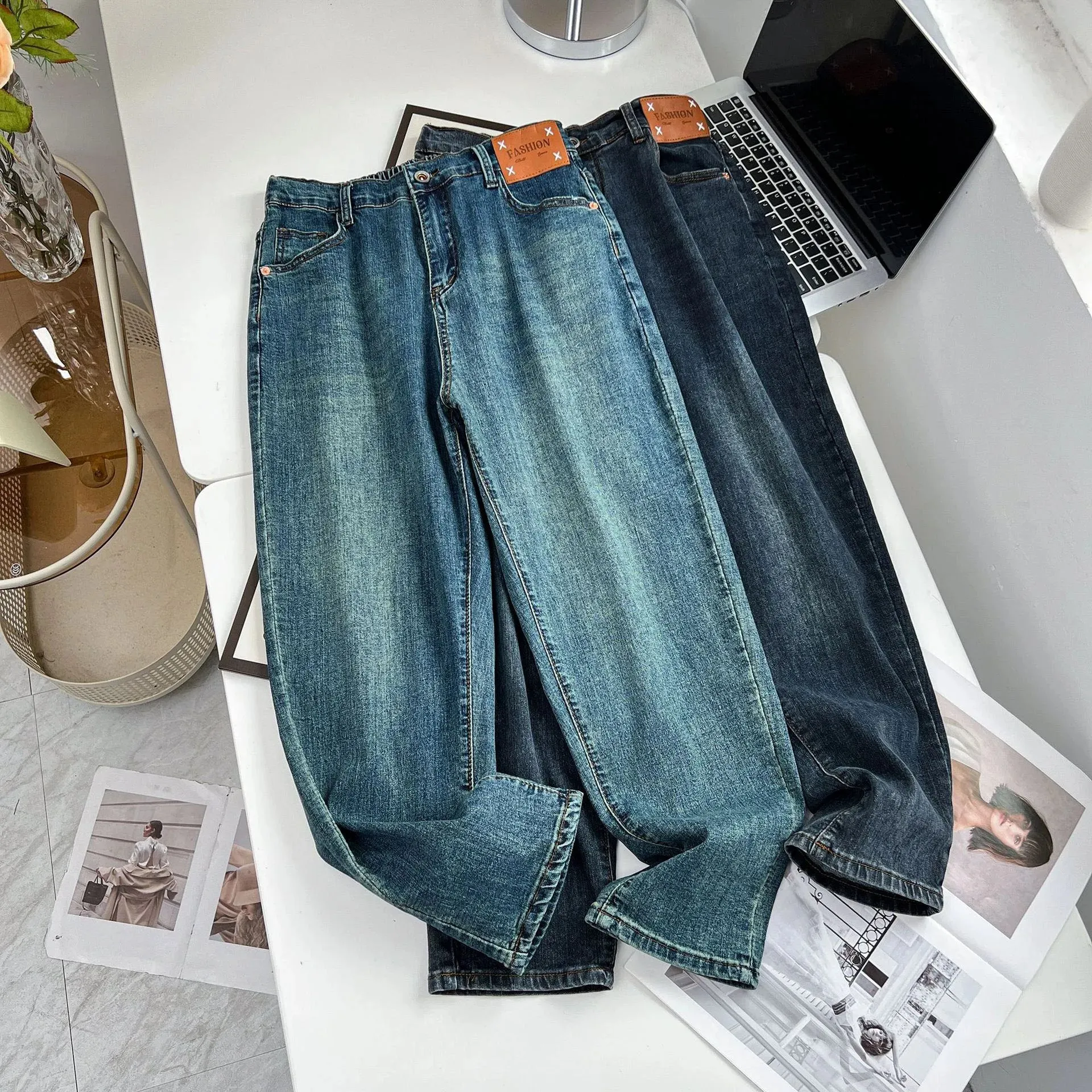 Jeans Casual Fashion Plus Size, Autumn, 100kg