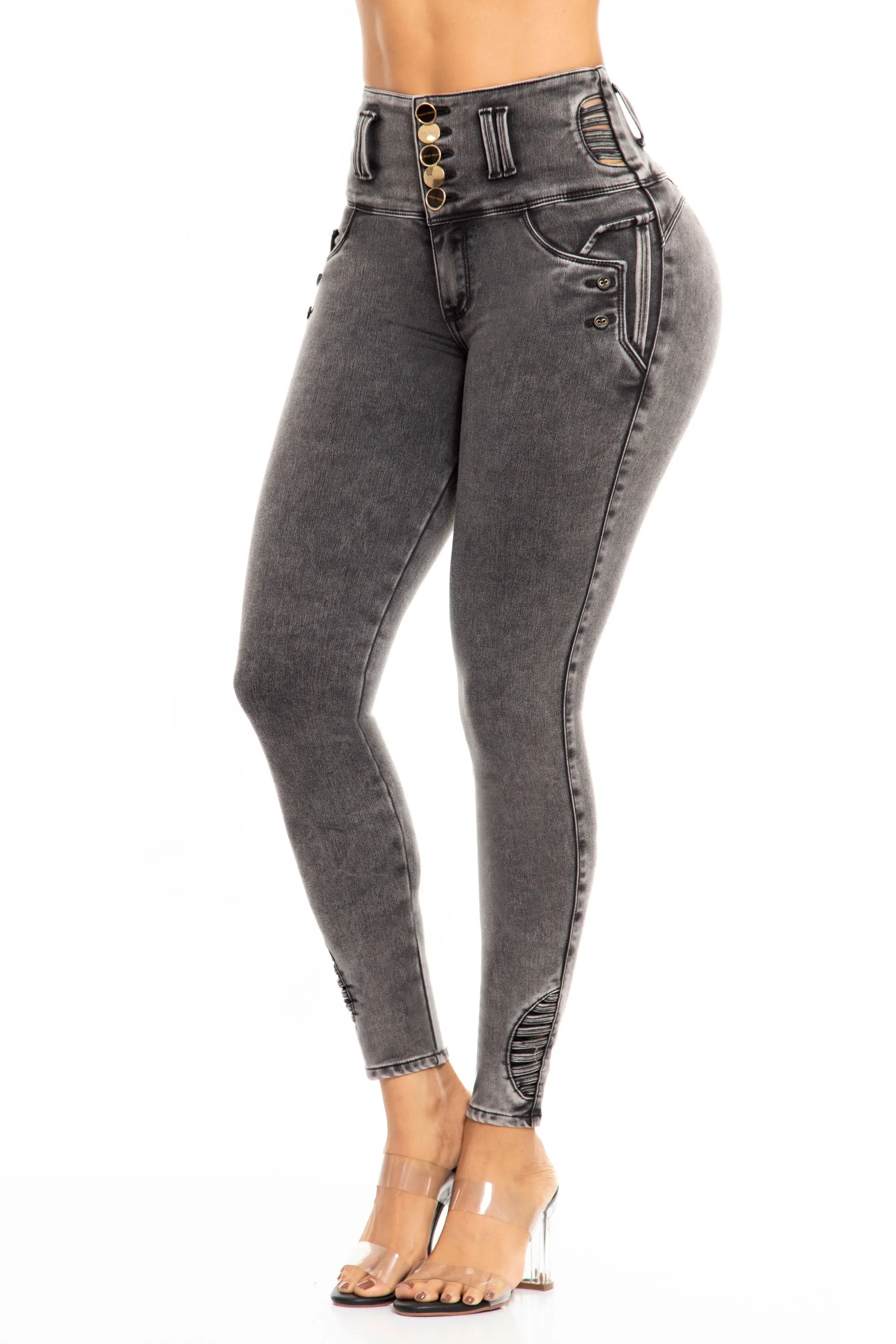 JEANS COLOMBIANOS PUSH UP GRIS 6961