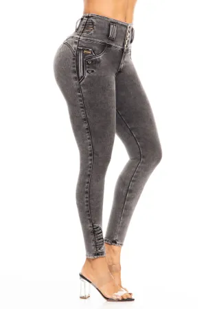 JEANS COLOMBIANOS PUSH UP GRIS 6961