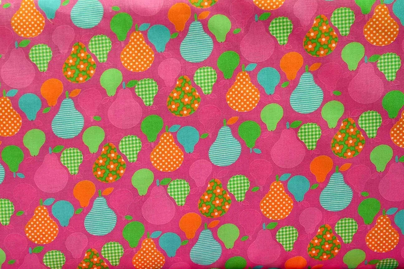 Jellybean Pears Pink Patchwork / Craft Fabric