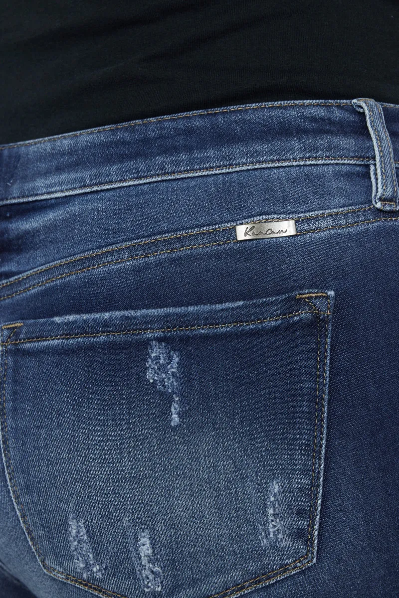Jewels Mid Rise Ankle Skinny Jeans (Plus Size)