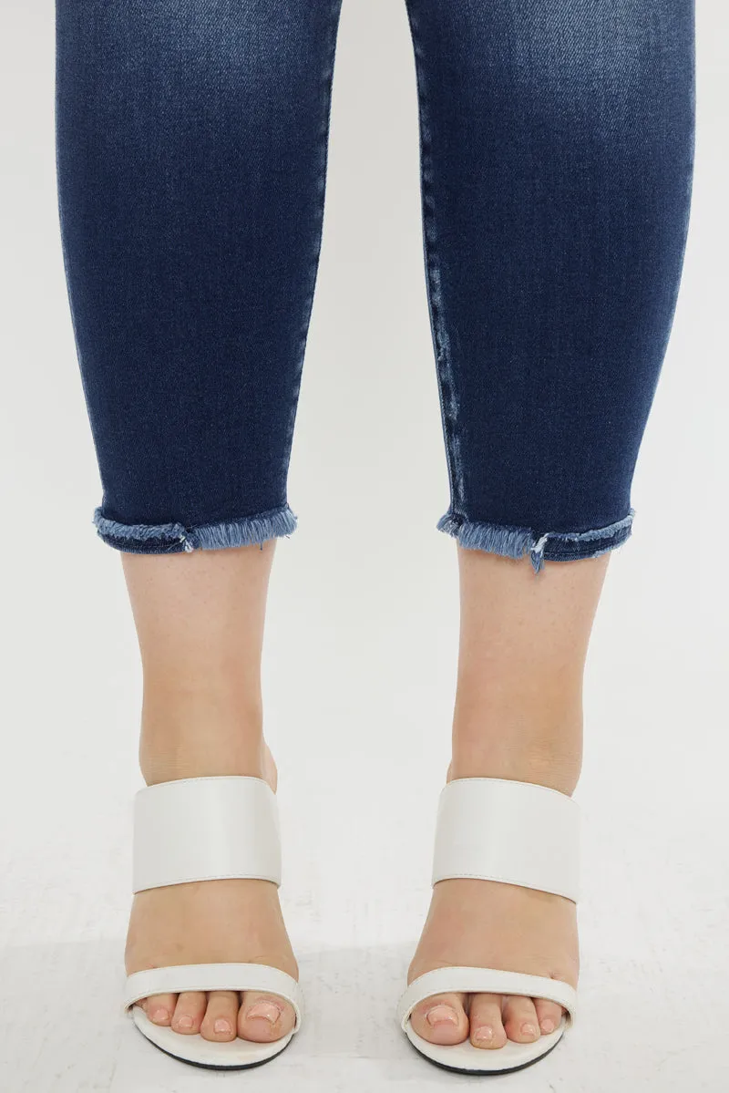 Jewels Mid Rise Ankle Skinny Jeans (Plus Size)