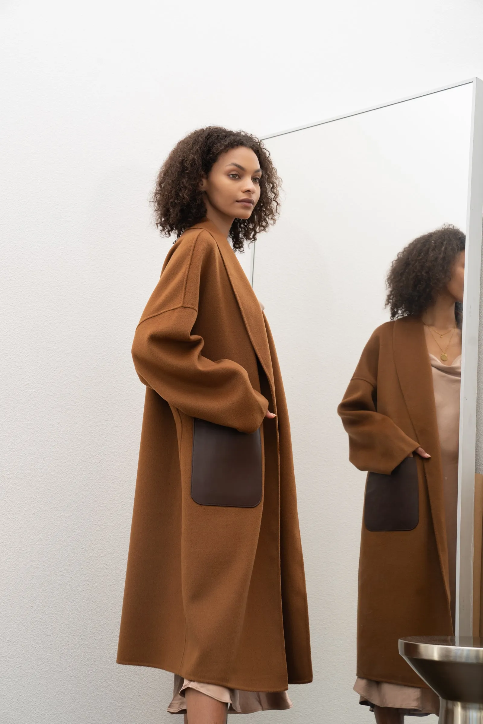 JL065A Hourglass Belted Coat - Cashmere