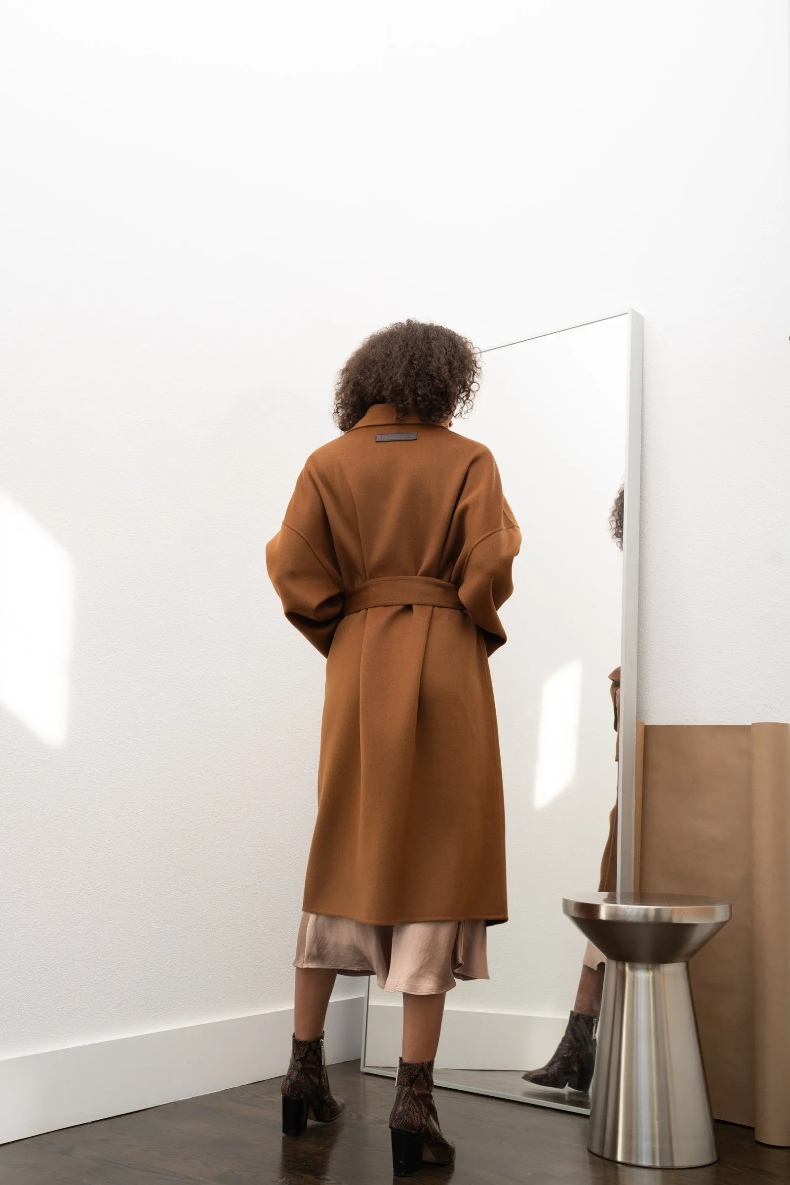 JL065A Hourglass Belted Coat - Cashmere
