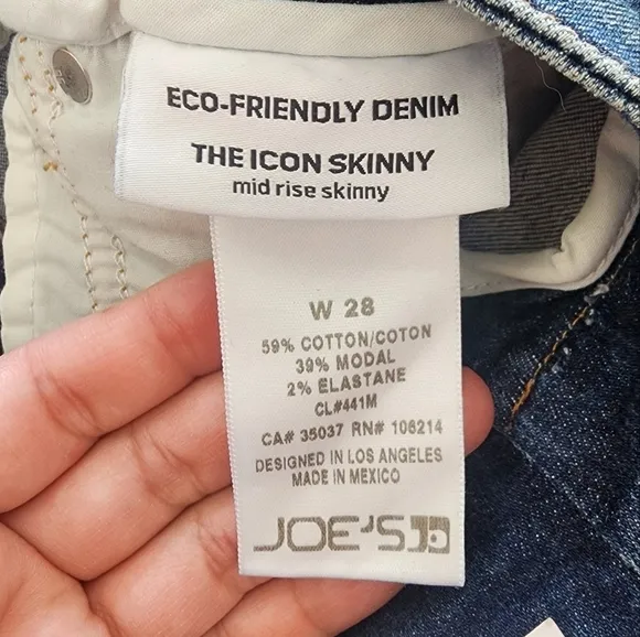 Joes JeansThe icon Midrise Skinny Jeans With #hello Battery Pocket size 28 NWT