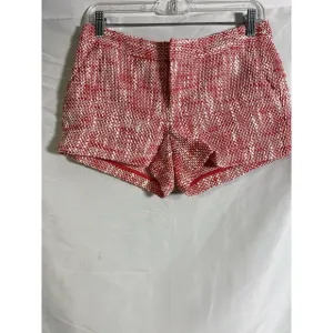 Joie Merci Cotton Blend Tweed Shorts Cherry/White Slant Hip Boho Pockets…