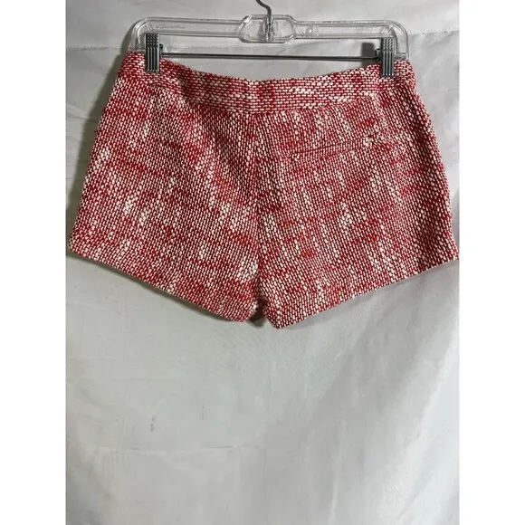 Joie Merci Cotton Blend Tweed Shorts Cherry/White Slant Hip Boho Pockets…