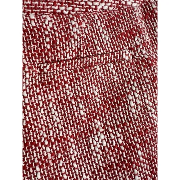 Joie Merci Cotton Blend Tweed Shorts Cherry/White Slant Hip Boho Pockets…