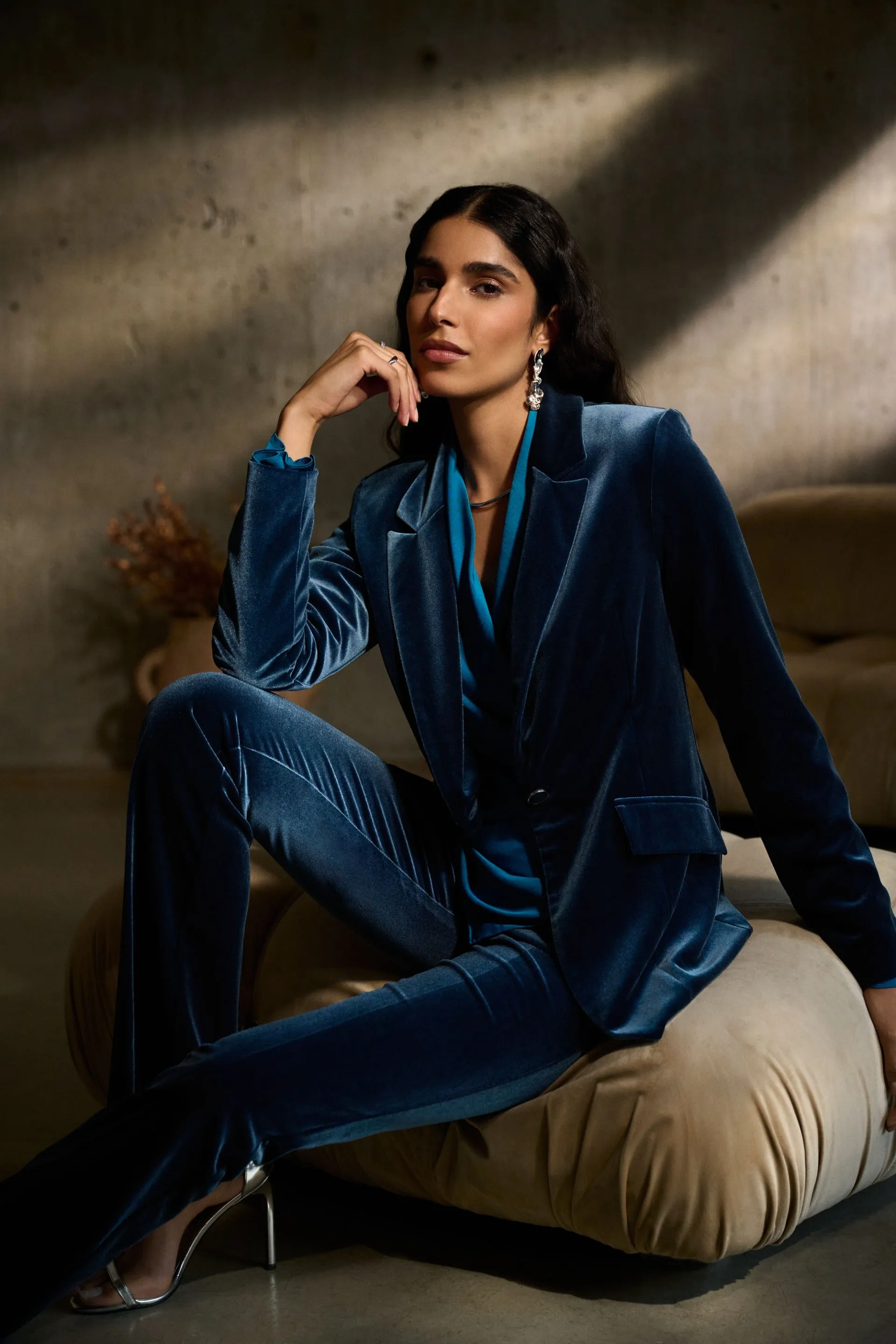 Joseph Ribkoff Nightfall Velvet Fitted Blazer Style 243286