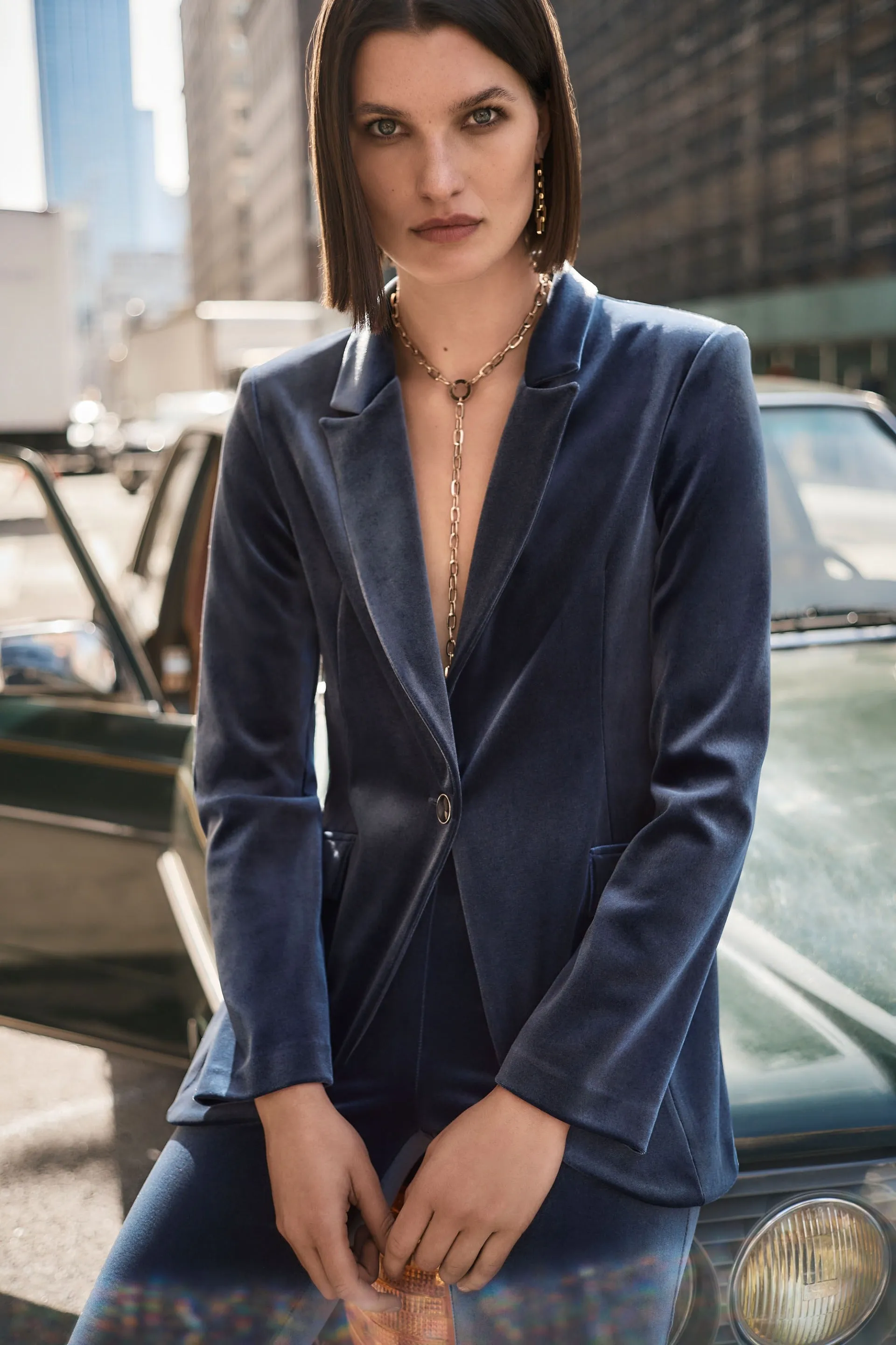 Joseph Ribkoff Nightfall Velvet Fitted Blazer Style 243286
