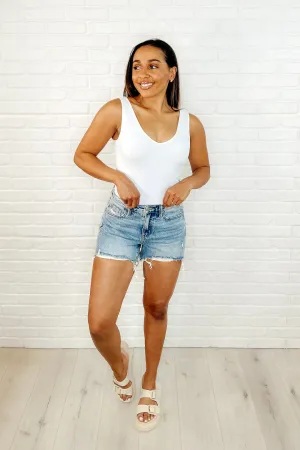 JUDY BLUE HIGH WAIST VINTAGE WASH FREY SHORTS
