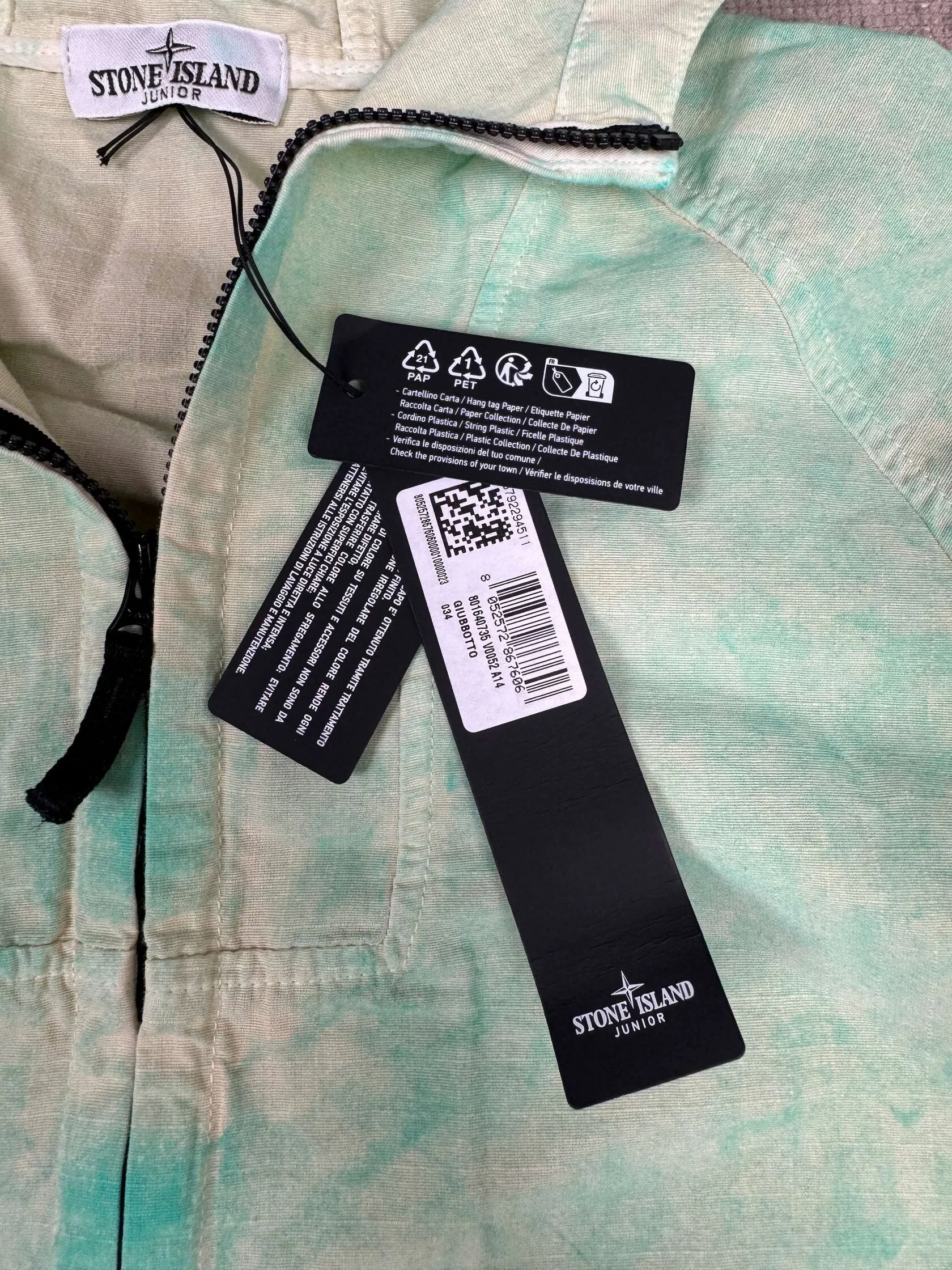 JUNIOR - Stone Island Dust Effect Jacket - Light Green (Unused)