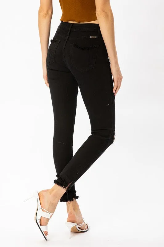 KanCan Mid Rise Ankle Skinny - Black
