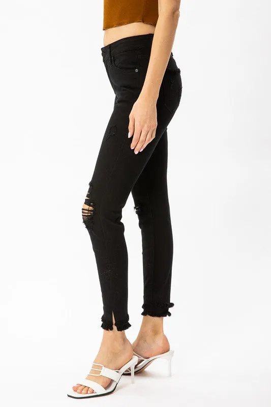KanCan Mid Rise Ankle Skinny - Black