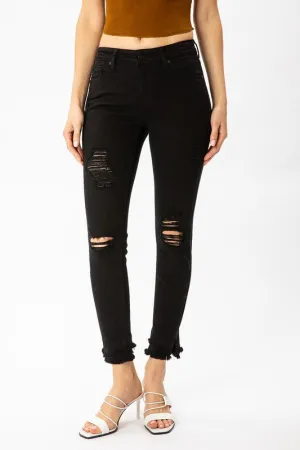 KanCan Mid Rise Ankle Skinny - Black