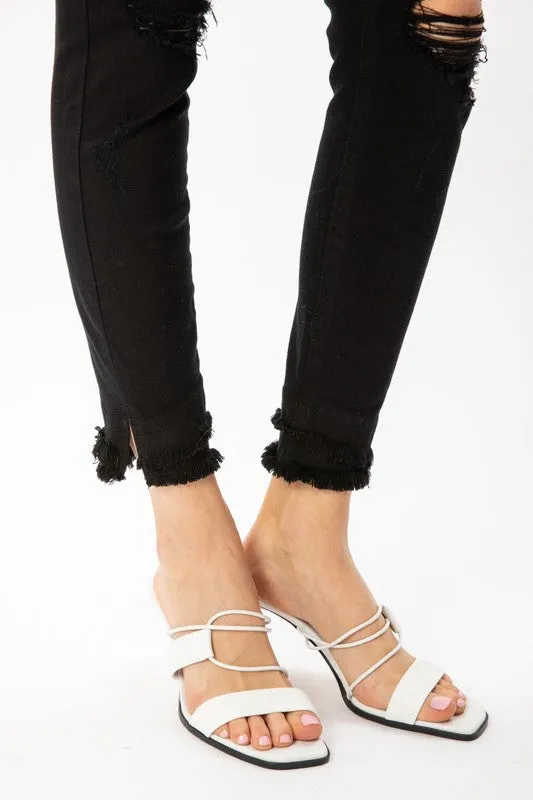 KanCan Mid Rise Ankle Skinny - Black