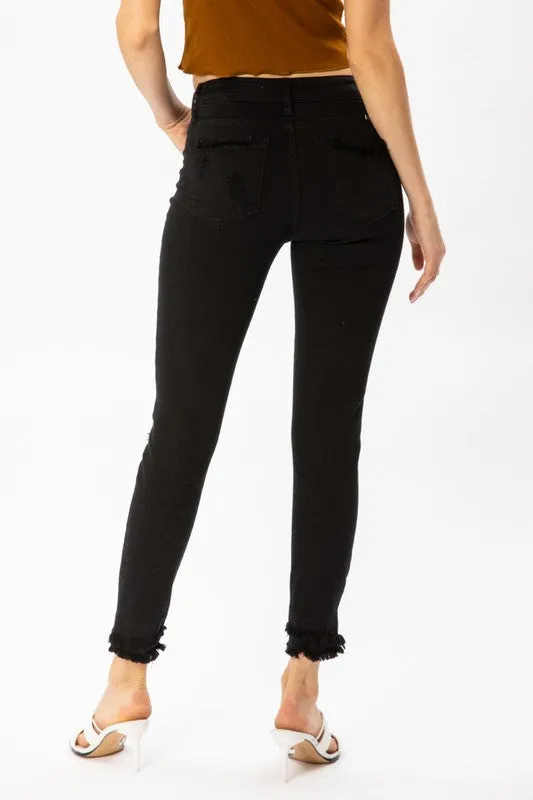 KanCan Mid Rise Ankle Skinny - Black