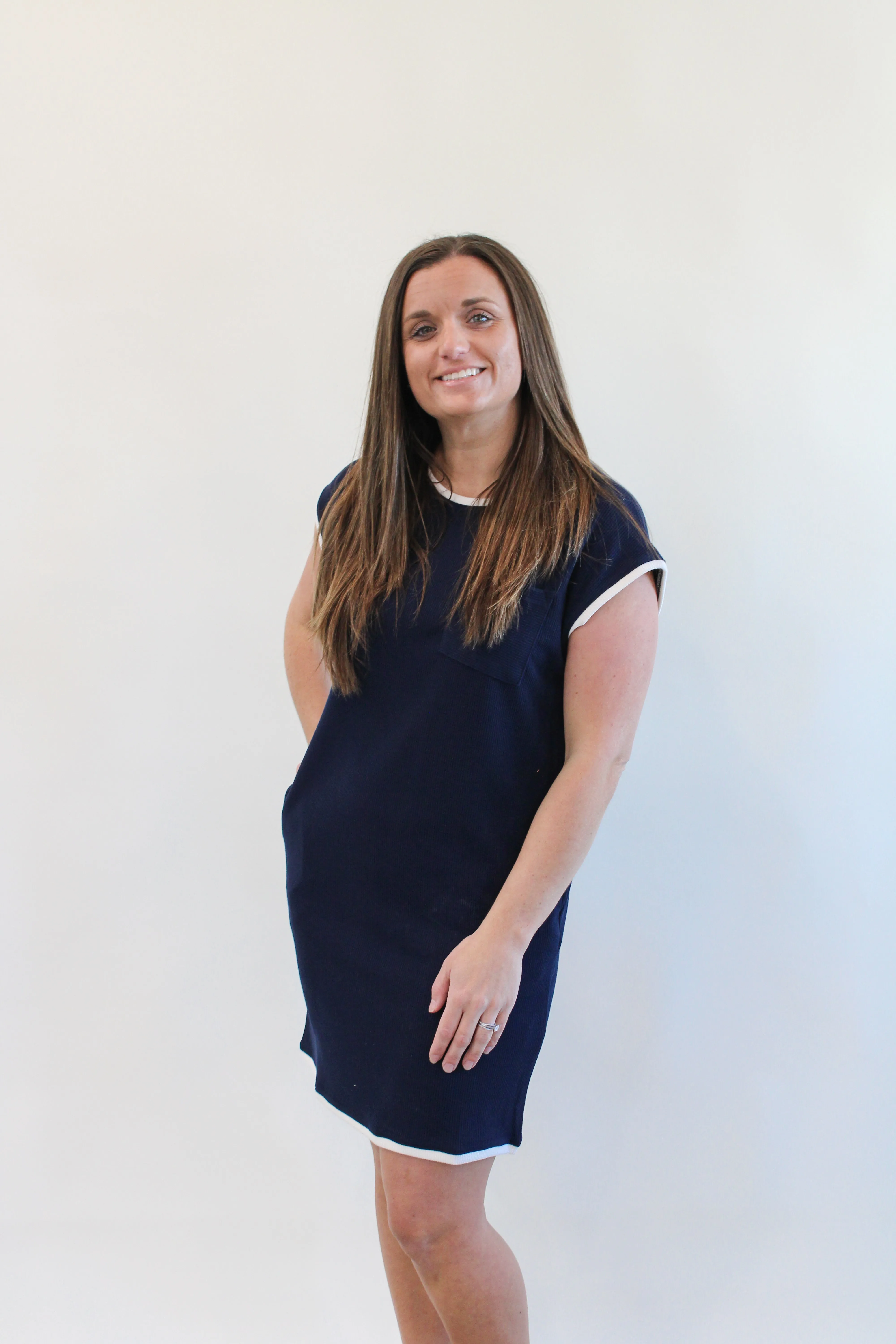 KANSAS CONTRAST TRIM MINI DRESS