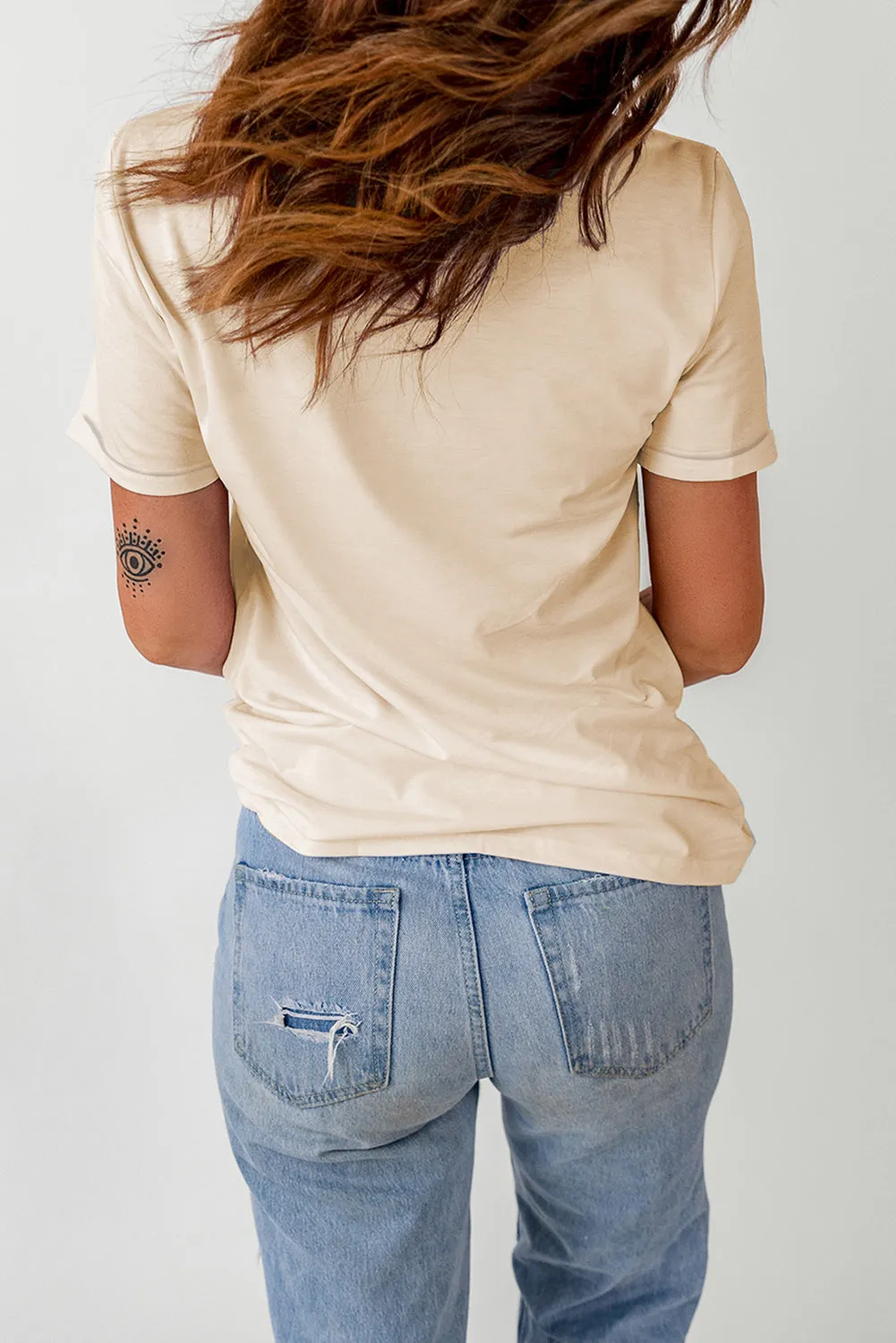 Khaki I'm Yours No Refunds Crew Neck Graphic Tee