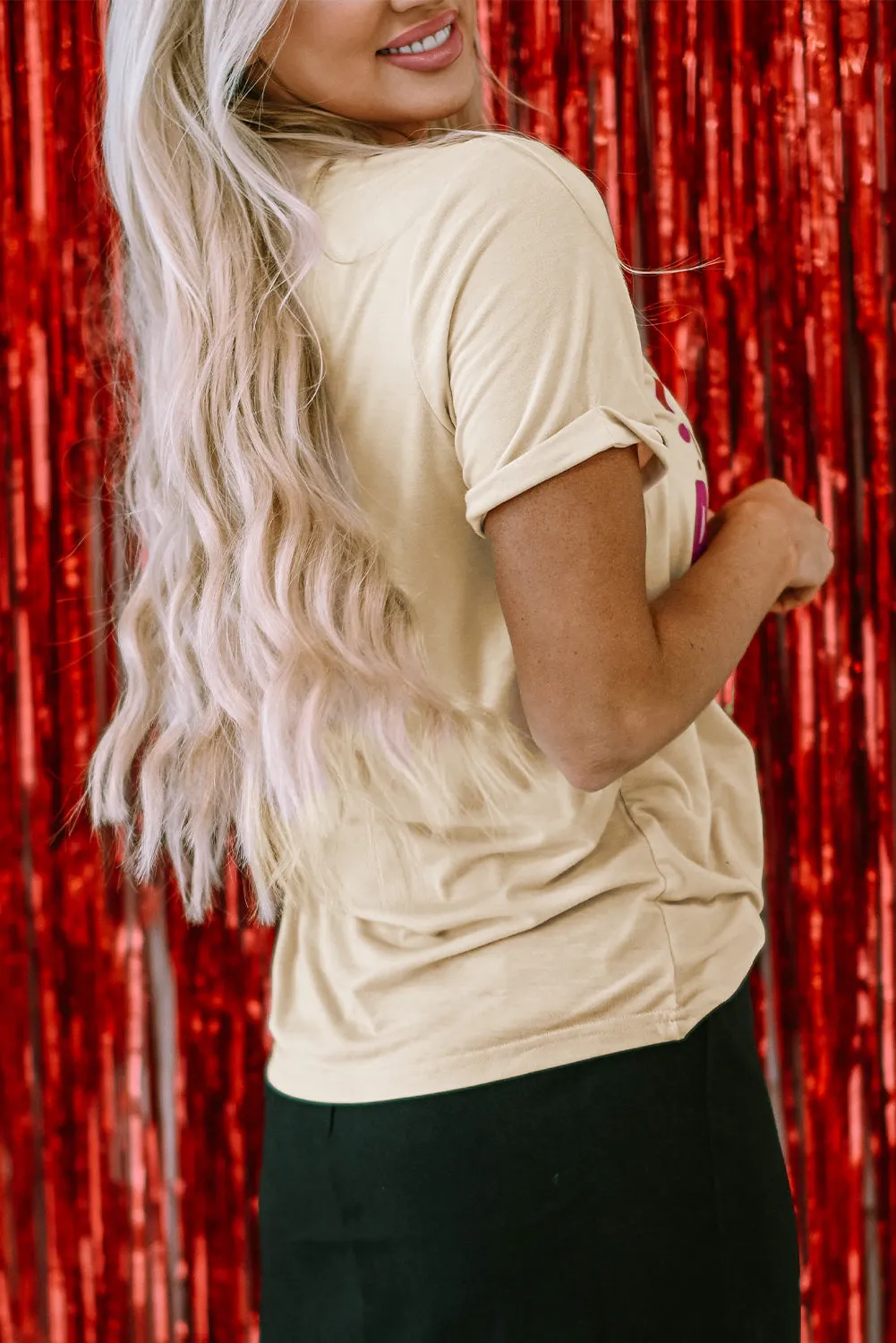 Khaki I'm Yours No Refunds Crew Neck Graphic Tee