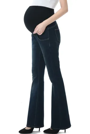 Kimi   Kai Maternity "Dixie" Flare Leg Denim Jeans