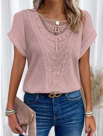 Lace Detail Top – Breathable Cotton – Boho Chic Style