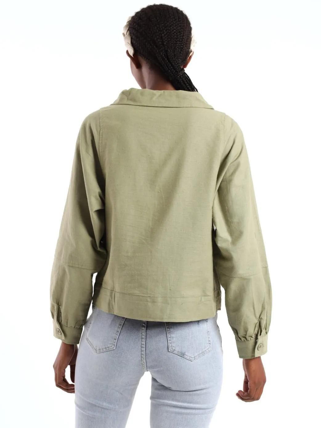 Ladies Long Sleeve Casual Jacket - Light Fatigue