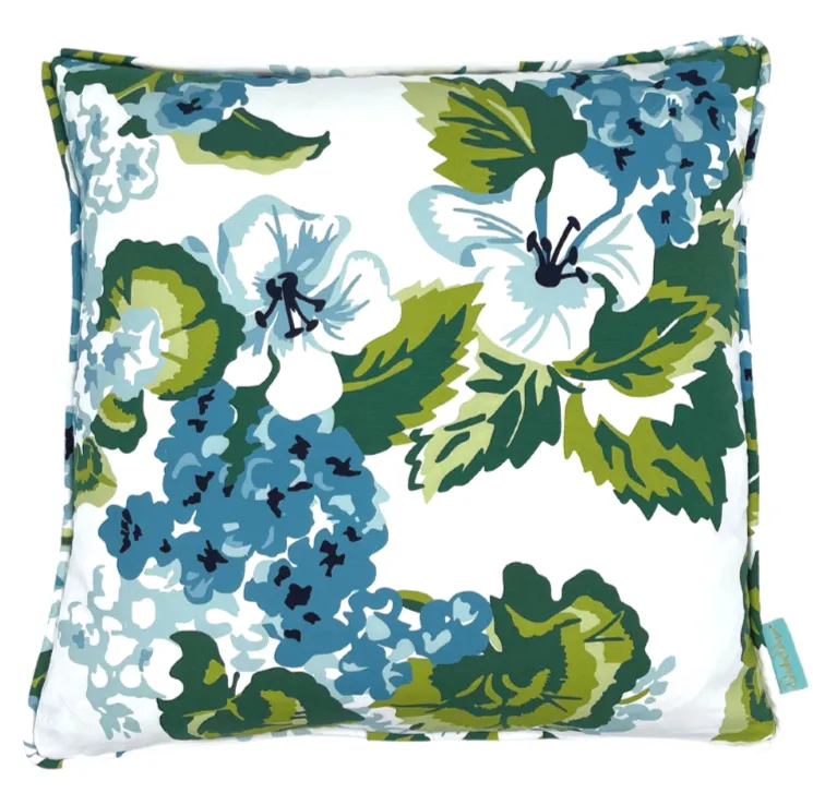 Lanai Geranium Throw Pillow - White