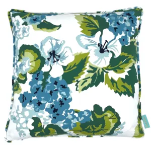 Lanai Geranium Throw Pillow - White
