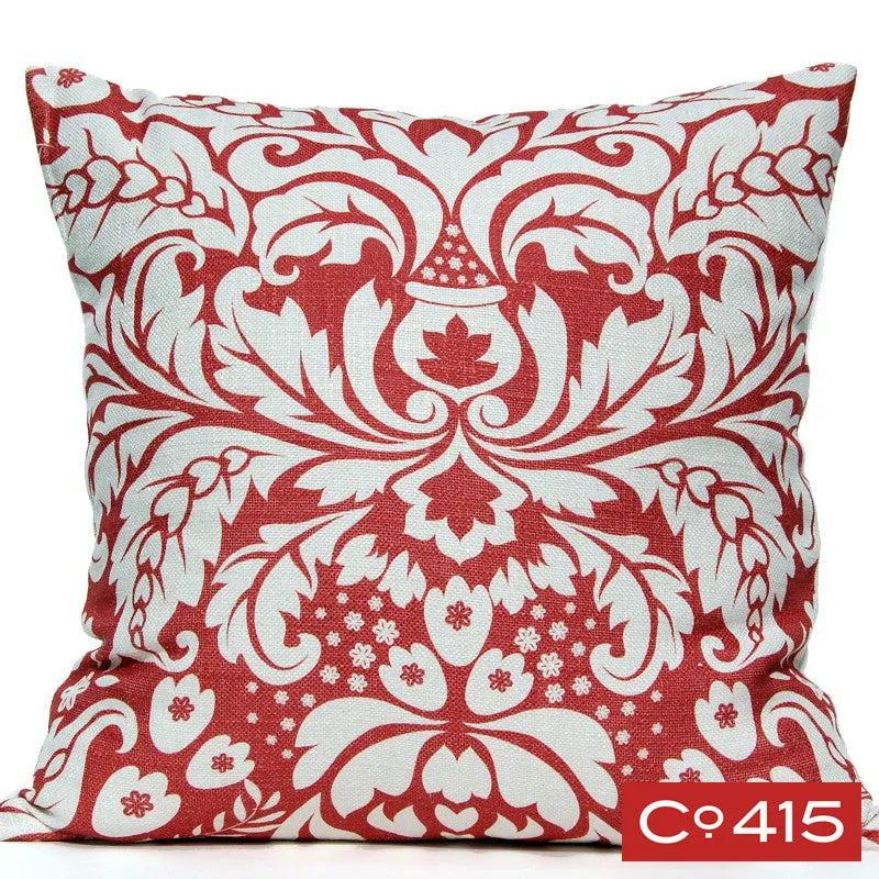Large Damask Pillow - Watermelon