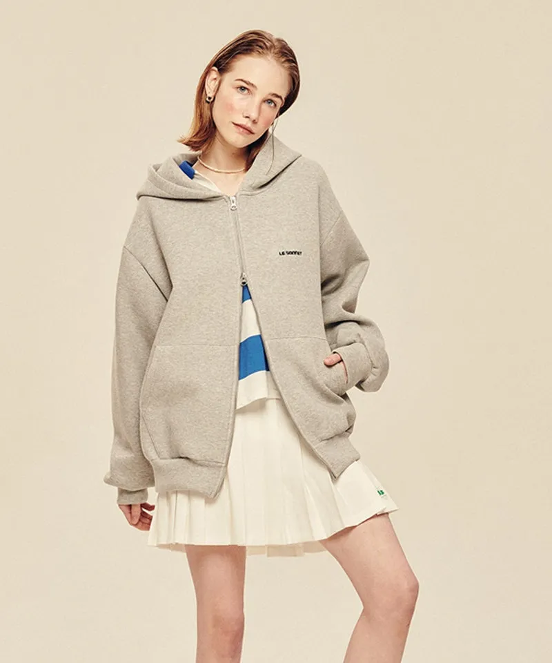 LE SONNET Oversize Hood Zip-Up - Gray