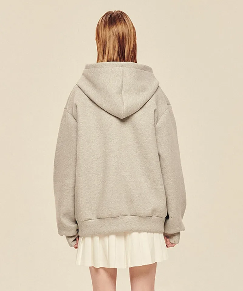 LE SONNET Oversize Hood Zip-Up - Gray